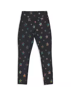Леггинсы со звездами из искусственной кожи для маленьких девочек и девочек Spanx, цвет rainbow star