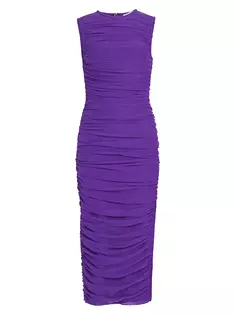 Сетчатое платье миди Debbi со сборками Elliatt, фиолетовый