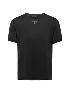 Хлопковая футболка Prada, черный