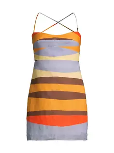 Льняное мини-платье Sonne Tere с перекрещенной спиной Cala De La Cruz, цвет rise