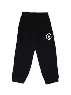 Спортивные брюки из эластичного хлопка Little Kid&apos;s &amp; Kid&apos;s с логотипом Mm6 Maison Margiela, черный