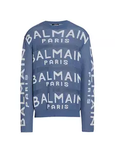 Вязаный свитер Balmain с круглым вырезом Balmain, белый