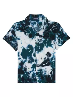 Рубашка на пуговицах с абстрактной принтом Charli Vilebrequin, цвет emeraude