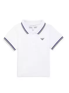 Классическая рубашка-поло с логотипом для ребенка Emporio Armani, белый