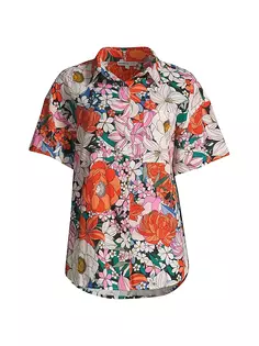 Рубашка Michelle свободного кроя из хлопка с цветочным принтом Change Of Scenery, цвет tropical garden