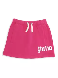 Классическая спортивная юбка с логотипом для маленьких девочек и девочек Palm Angels, цвет fuschia white