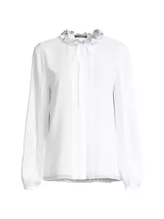 Блуза из креп-шифона с украшением Dakota Ungaro, белый