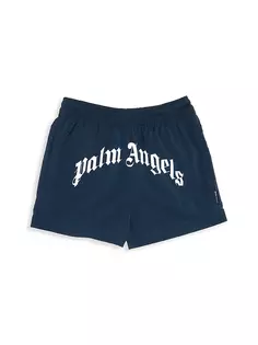 Пляжная одежда с изогнутым логотипом Little Boy&apos;s и шорты для мальчиков Palm Angels, синий
