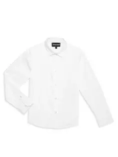 Базовая классическая рубашка для маленьких мальчиков и мальчиков Emporio Armani, белый
