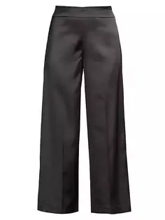Атласные широкие брюки Alex Avenue Montaigne, черный