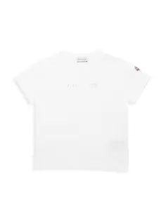 Хлопковая футболка с логотипом Little Kid&apos;s &amp; Kid&apos;s Moncler, белый