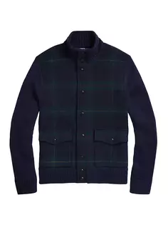 Шерстяная куртка в клетку Polo Ralph Lauren, цвет hunter navy