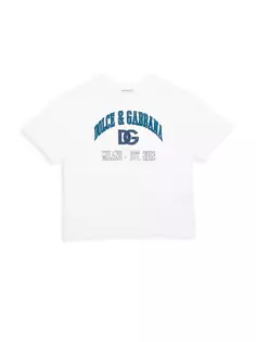 Футболка Little Kid&apos;s с логотипом D&amp;G Dolce&amp;Gabbana, белый