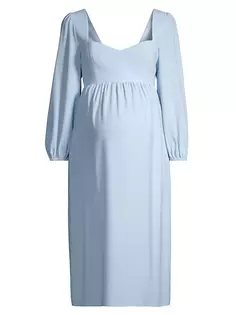 Платье миди для беременных Sophie с длинными рукавами Emilia George, синий