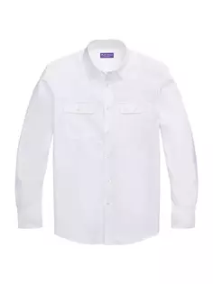 Рубашка на пуговицах с узором «елочка» Ralph Lauren Purple Label, белый