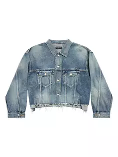 Деконструированная джинсовая куртка Balenciaga, синий
