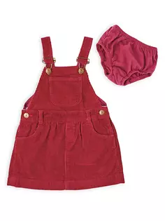 Массивное вельветовое платье для малышей, маленьких девочек и девочек Dotty Dungarees, красный
