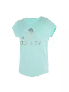 Спортивная футболка с логотипом Little Girl&apos;s &amp; Girl&apos;s Adidas, цвет mint