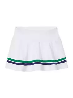 Теннисная спортивная юбка Tinsley для маленьких девочек и девочек Classic Prep, белый