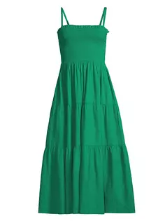 Многоярусное платье миди Kristen Cotton Change Of Scenery, цвет emerald