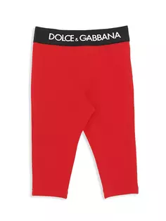 Детские леггинсы с логотипом на поясе Dolce&amp;Gabbana, красный
