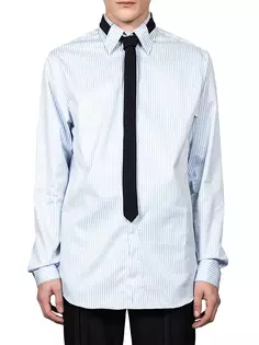 Рубашка из поплина с полосками и пуговицами спереди Egonlab, цвет blue stripes