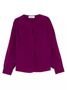 Плиссированная блузка Anya с круглым вырезом Callas Milano, пурпурный