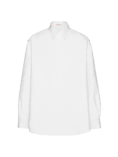 Куртка-рубашка из хлопкового поплина Valentino Garavani, белый