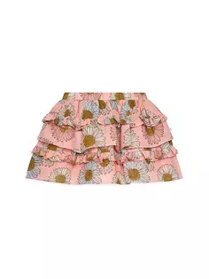 Мини-юбка Millie с рюшами для маленьких девочек и девочек Posh Peanut, цвет pink floral