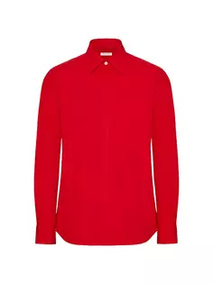 Рубашка из плотного хлопкового поплина с длинными рукавами Valentino Garavani, красный