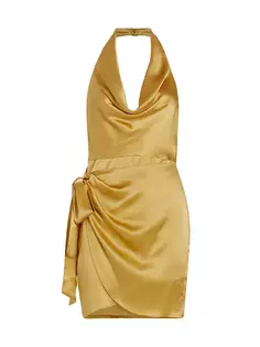 Шелковое мини-платье Martine с воротником халтер Amanda Uprichard, цвет tunisia