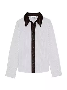 Приталенная рубашка Isolde с контрастным воротником Callas Milano, белый