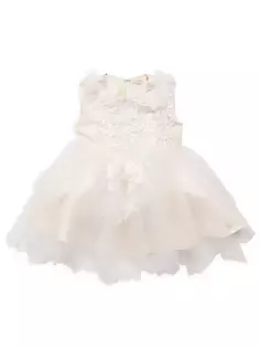 Платье из тюля и кружева с украшением для маленьких девочек и маленьких девочек Joan Calabrese, цвет ivory petal