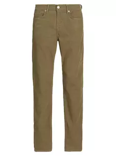 Вельветовые брюки узкого кроя L&apos;Homme Frame, цвет khaki green