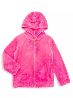Куртка Rylan из искусственного шерпа для маленьких девочек и девочек Lilly Pulitzer Kids, цвет pink isle