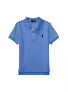 Классическая трикотажная футболка-поло в сетку для маленьких мальчиков и мальчиков Polo Ralph Lauren, синий