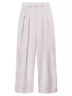 Широкие брюки со складками Luisa Staud, цвет silver