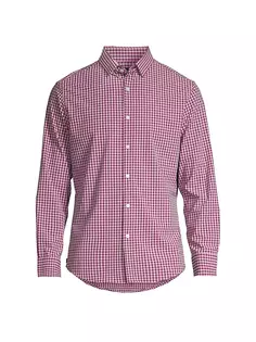 Рубашка на пуговицах в подветренную клетку в клетку Mizzen+Main, цвет garnet gingham