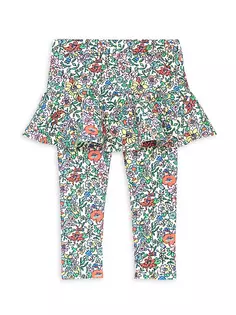 Леггинсы с юбкой и цветочным принтом для маленьких девочек Rockets Of Awesome, цвет egret