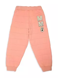 Стеганые брюки-джоггеры с нашивкой-логотипом Mm6 Maison Margiela, цвет peach pink