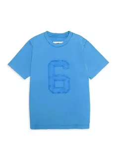 Большая футболка с логотипом для маленьких мальчиков и мальчиков Mm6 Maison Margiela, синий