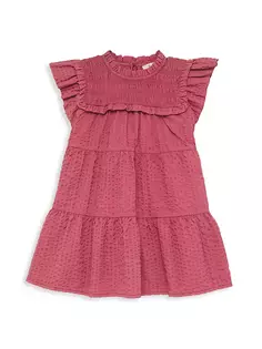 Платье из жатого хлопка Sevyn для маленьких девочек и девочек Sea, цвет rose