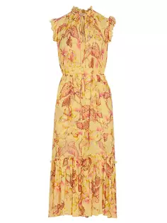 Платье миди с цветочным принтом Matchmaker Zimmermann, желтый