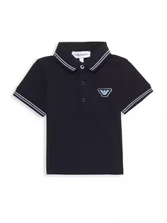 Рубашка-поло из пике для маленьких мальчиков Emporio Armani, темно-синий