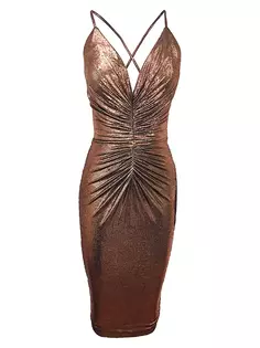Платье из джерси с фольгой Viv Dress The Population, цвет bronze