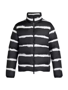 Moncler Мужской пуховик в полоску Moncler, черный