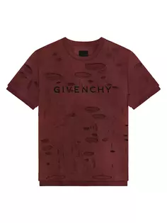 Футболка оверсайз из потертого хлопка Givenchy, красный