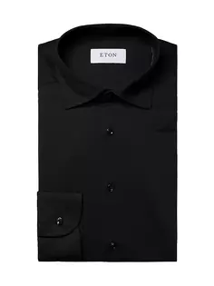 Рубашка приталенного кроя, эластичная в четырех направлениях Eton, черный