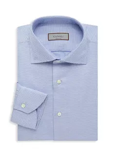 Классическая рубашка с геометрическим рисунком Canali, синий