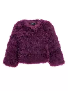 Куртка-болеро с перьями Maximilian, цвет burgundy